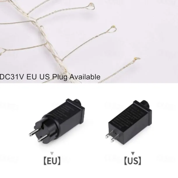 LED Firecracker String Lights DC31V 9M/6M 300/200 LEDs, IP65 Outdoor Waterproof Firework Cluster Fairy Lights, Christmas Holiday Party Decor, Colorful Lighting 1pc