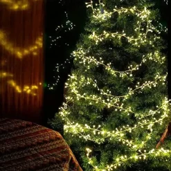 LED Firecracker String Lights DC31V 9M/6M 300/200 LEDs, IP65 Outdoor Waterproof Firework Cluster Fairy Lights, Christmas Holiday Party Decor, Colorful Lighting 1pc
