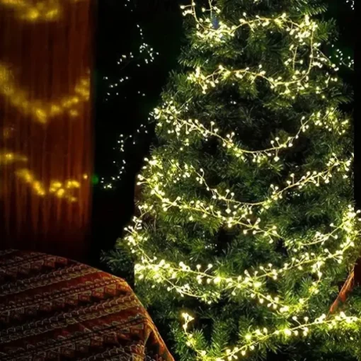 LED Firecracker String Lights DC31V 9M/6M 300/200 LEDs, IP65 Outdoor Waterproof Firework Cluster Fairy Lights, Christmas Holiday Party Decor, Colorful Lighting 1pc