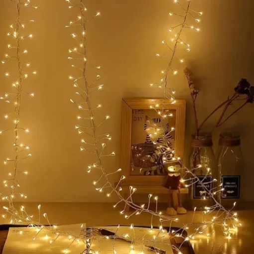 LED Firecracker String Lights DC31V 9M/6M 300/200 LEDs, IP65 Outdoor Waterproof Firework Cluster Fairy Lights, Christmas Holiday Party Decor, Colorful Lighting 1pc