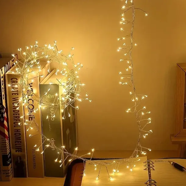 LED Firecracker String Lights DC31V 9M/6M 300/200 LEDs, IP65 Outdoor Waterproof Firework Cluster Fairy Lights, Christmas Holiday Party Decor, Colorful Lighting 1pc