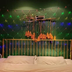 Led Fishnet Lamp Mesh Lattice Lantern Outdoor Lighting Christmas Halloween Decoration Room Bedside Hanging Mesh Lamp