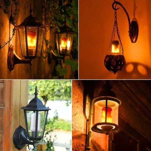LED Flame Light Bulbs 7W E27 Flickering Flame Halloween Props Energy Saving for Festival Halloween Christmas Paty AC85-265V