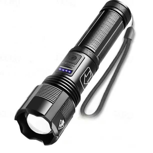 LED Flashlight Aluminum Alloy XHP50.2 Tactical Hunting Torch Usb Rechargeable Zoomable Lantern 18650 AAA Battery
