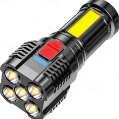 5led Flashlight Outdoor Portable Cob Side Light Work Light USB Rechargeable Waterproof Led Flashlight