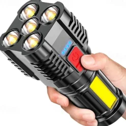 5led Flashlight Outdoor Portable Cob Side Light Work Light USB Rechargeable Waterproof Led Flashlight