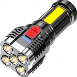5led Flashlight Outdoor Portable Cob Side Light Work Light USB Rechargeable Waterproof Led Flashlight