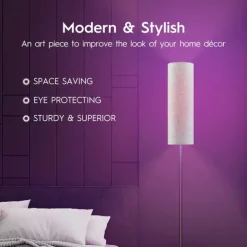 LED Floor Lamp for Living Room Bedroom Smart Standing Lamp with Alexa Google Assistant App Remote Control Tall Modern Floor Lamp with Linen Lamp Shade 16 Million Colors Bulb Included