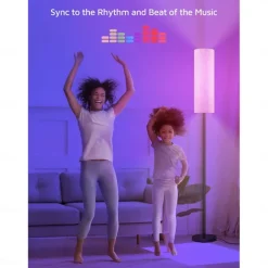 LED Floor Lamp for Living Room Bedroom Smart Standing Lamp with Alexa Google Assistant App Remote Control Tall Modern Floor Lamp with Linen Lamp Shade 16 Million Colors Bulb Included