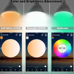 LED Floor Lamp with Suspended Frosted Glass Lampshade and Unique Intelligent or Dual Color LED Bulb Suitable for High Pole Lamp in Bedroom Living Room and Office AC220V AC110V