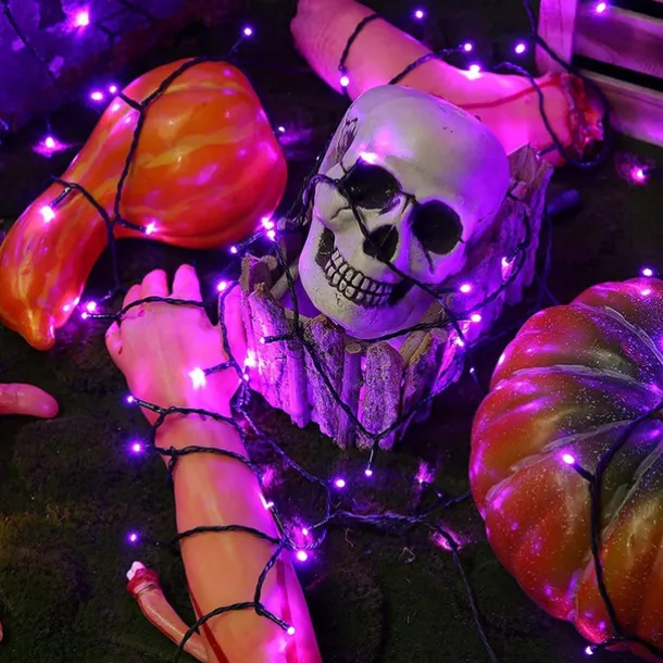LED Halloween Purple Flexible String Light 20M 40M 400LEDs For Party Supplies Halloween Home Yard Patio Decoration AC 220V 230V 240V EU Plug