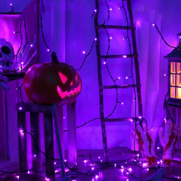 LED Halloween Purple Flexible String Light 20M 40M 400LEDs For Party Supplies Halloween Home Yard Patio Decoration AC 220V 230V 240V EU Plug