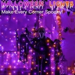 LED Halloween Purple Flexible String Light 20M 40M 400LEDs For Party Supplies Halloween Home Yard Patio Decoration AC 220V 230V 240V EU Plug