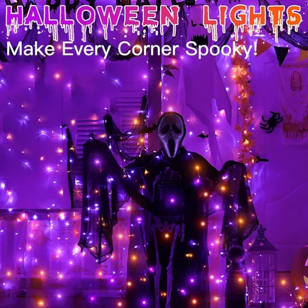 LED Halloween Purple Flexible String Light 20M 40M 400LEDs For Party Supplies Halloween Home Yard Patio Decoration AC 220V 230V 240V EU Plug