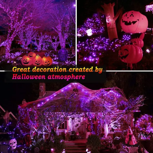 LED Halloween Purple Flexible String Light 20M 40M 400LEDs For Party Supplies Halloween Home Yard Patio Decoration AC 220V 230V 240V EU Plug