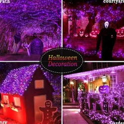 LED Halloween Purple Flexible String Light 20M 40M 400LEDs For Party Supplies Halloween Home Yard Patio Decoration AC 220V 230V 240V EU Plug