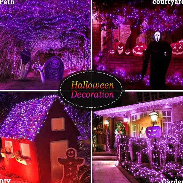 LED Halloween Purple Flexible String Light 20M 40M 400LEDs For Party Supplies Halloween Home Yard Patio Decoration AC 220V 230V 240V EU Plug