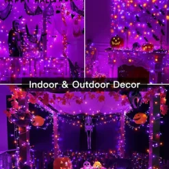 LED Halloween Purple Flexible String Light 20M 40M 400LEDs For Party Supplies Halloween Home Yard Patio Decoration AC 220V 230V 240V EU Plug