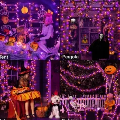 LED Halloween Purple Flexible String Light 20M 40M 400LEDs For Party Supplies Halloween Home Yard Patio Decoration AC 220V 230V 240V EU Plug