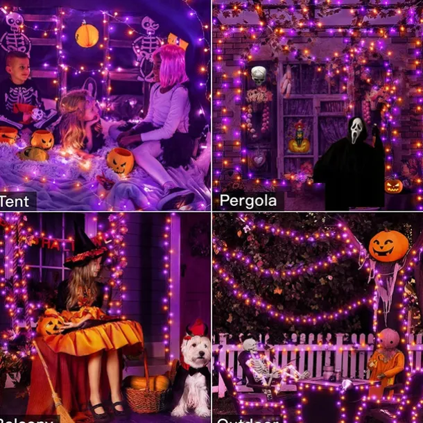 LED Halloween Purple Flexible String Light 20M 40M 400LEDs For Party Supplies Halloween Home Yard Patio Decoration AC 220V 230V 240V EU Plug