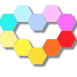 LED Hexagon Lights Smart App Control 3/6/8/10/13 Pack Wall Light Panels DIY Modular Geometry Assembly for Gaming Setup Living Room Bedroom Decor