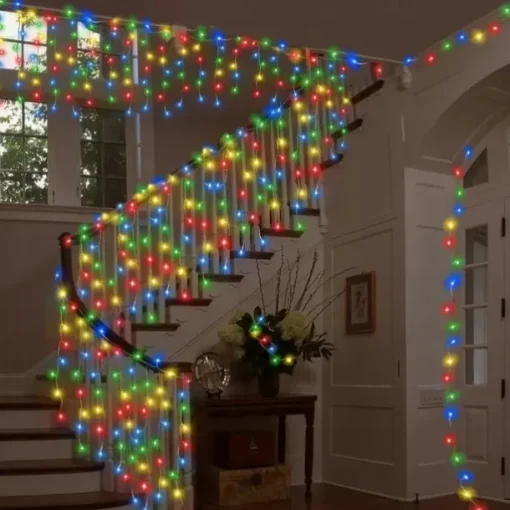 LED Icicle String Lights Xmas Holiday Curtain Lighting 3.5M 5M 216Leds For Xmas New Year Window Christmas Holiday Party Colorful Decoration AC220V 230V 240V EU Plug