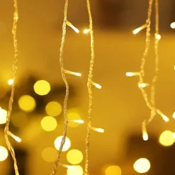 LED Icicle String Lights Xmas Holiday Curtain Lighting 3.5M 5M 216Leds For Xmas New Year Window Christmas Holiday Party Colorful Decoration AC220V 230V 240V EU Plug