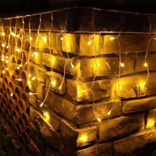 LED Icicle String Lights Xmas Holiday Curtain Lighting 3.5M 5M 216Leds For Xmas New Year Window Christmas Holiday Party Colorful Decoration AC220V 230V 240V EU Plug