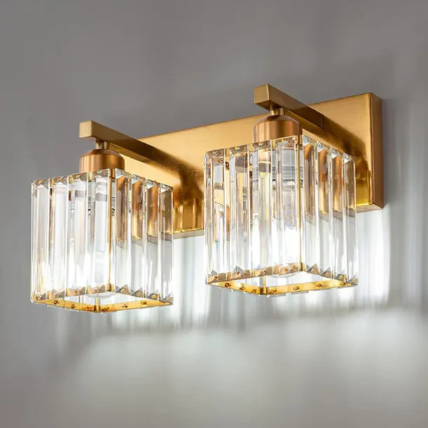 LED Indoor Wall Lights Warm White 2/3/4-Light American Simple Light Luxury Crystal Industrial Wall Lamp for Bathroom Bedroom 110-240V