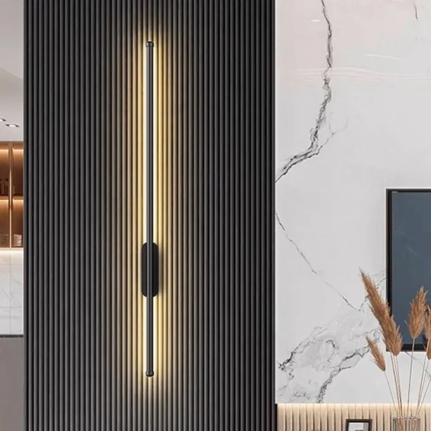 LED Indoor Wall Lights Warm White Modern Minimalist Linear Metal Sconce for Living Room Bedroom 110-240V 80cm Single Head Long Tube