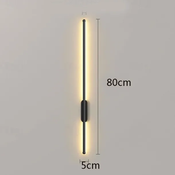 LED Indoor Wall Lights Warm White Modern Minimalist Linear Metal Sconce for Living Room Bedroom 110-240V 80cm Single Head Long Tube