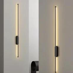 LED Indoor Wall Lights Warm White Modern Minimalist Linear Metal Sconce for Living Room Bedroom 110-240V 80cm Single Head Long Tube