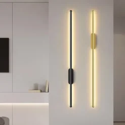LED Indoor Wall Lights Warm White Modern Minimalist Linear Metal Sconce for Living Room Bedroom 110-240V 80cm Single Head Long Tube