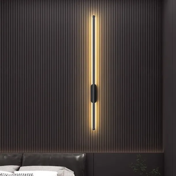 LED Indoor Wall Lights Warm White Modern Minimalist Linear Metal Sconce for Living Room Bedroom 110-240V 80cm Single Head Long Tube