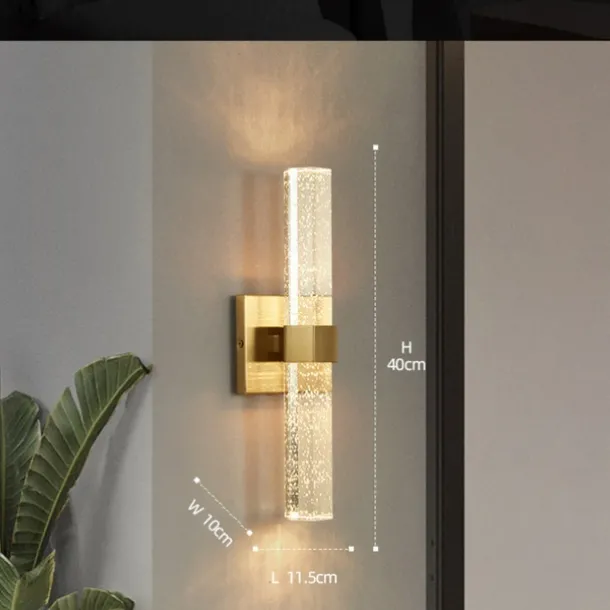 LED Indoor Wall Lights Warm Ray 40cm 1W Gold Postmodern Crystal Wall Lamp Vanity Wall Mounted Lights Bathroom Wash Wall Lighting Mirror Nightstand Wall Sconces for Bedroom Hallway Restaurant 110-240V