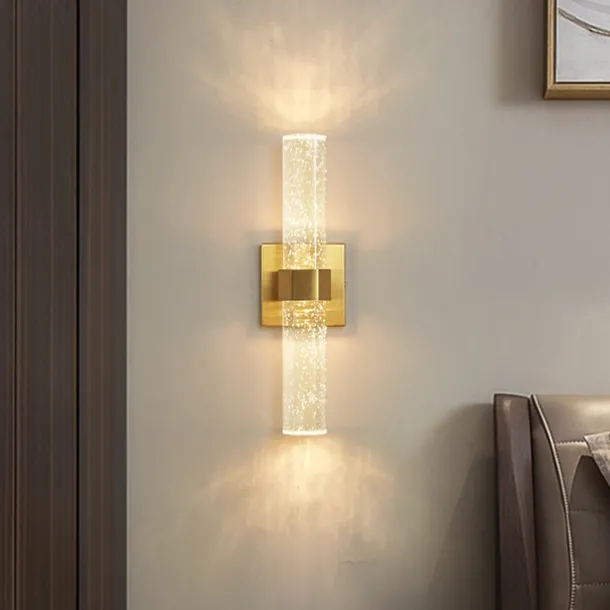 LED Indoor Wall Lights Warm Ray 40cm 1W Gold Postmodern Crystal Wall Lamp Vanity Wall Mounted Lights Bathroom Wash Wall Lighting Mirror Nightstand Wall Sconces for Bedroom Hallway Restaurant 110-240V