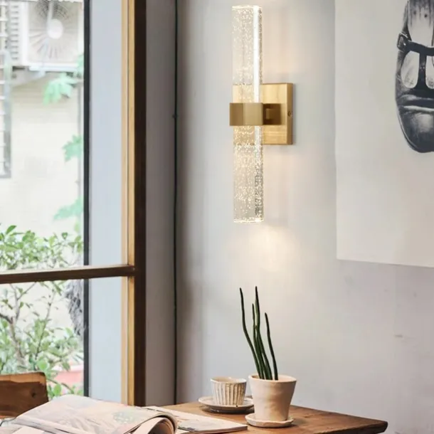 LED Indoor Wall Lights Warm Ray 40cm 1W Gold Postmodern Crystal Wall Lamp Vanity Wall Mounted Lights Bathroom Wash Wall Lighting Mirror Nightstand Wall Sconces for Bedroom Hallway Restaurant 110-240V