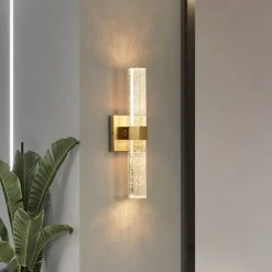 LED Indoor Wall Lights Warm Ray 40cm 1W Gold Postmodern Crystal Wall Lamp Vanity Wall Mounted Lights Bathroom Wash Wall Lighting Mirror Nightstand Wall Sconces for Bedroom Hallway Restaurant 110-240V