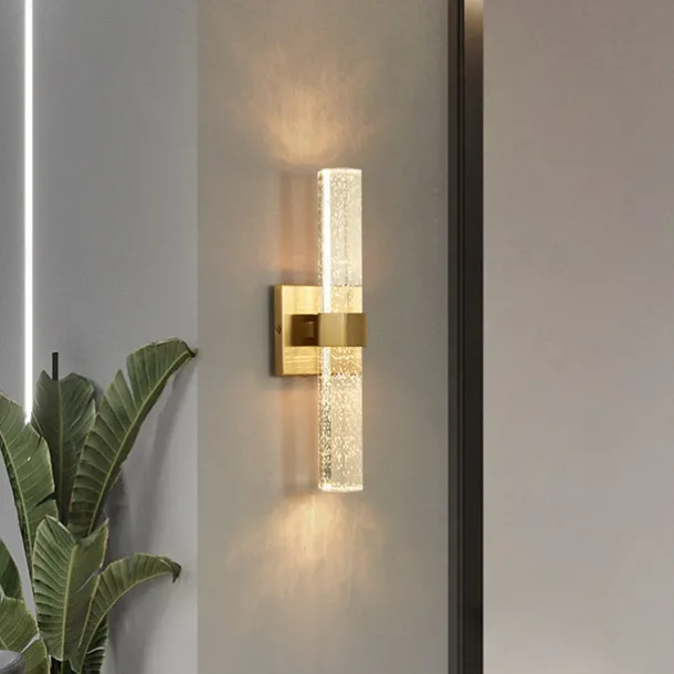 LED Indoor Wall Lights Warm Ray 40cm 1W Gold Postmodern Crystal Wall Lamp Vanity Wall Mounted Lights Bathroom Wash Wall Lighting Mirror Nightstand Wall Sconces for Bedroom Hallway Restaurant 110-240V