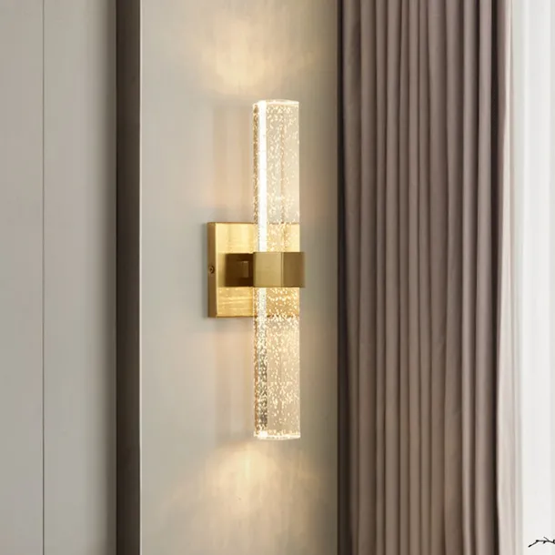 LED Indoor Wall Lights Warm Ray 40cm 1W Gold Postmodern Crystal Wall Lamp Vanity Wall Mounted Lights Bathroom Wash Wall Lighting Mirror Nightstand Wall Sconces for Bedroom Hallway Restaurant 110-240V