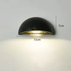 LED Indoor Wall Lights Warm White 15cm Modern Natural Stone Wall Sconce Half Moon Marble Wall Light Fixture G4 for Bedroom Hallway Kitchen 110-240V