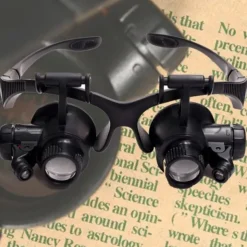 LED Lamp Jeweler Magnifier 15X 20X 25X Lens Magnifying Eye Glasses Loupe Jewelry Appraisal Watch Repair