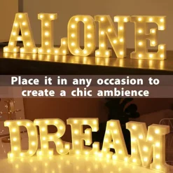 LED Letter Lights Alphabet Light Up Sign for Night Light Home Party Birthday Wedding Bar Decoration