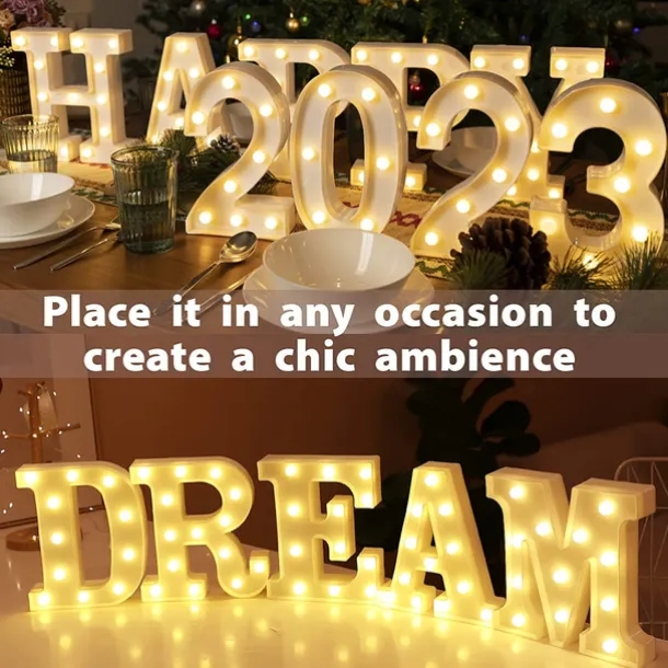 LED Letter Lights Alphabet Light Up Sign for Night Light Home Party Birthday Wedding Bar Decoration