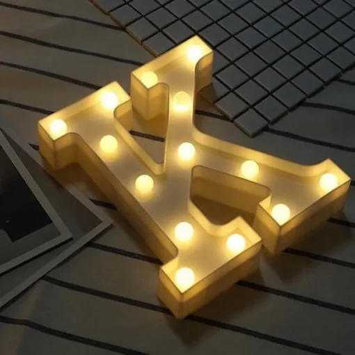 LED Letter Lights Sign, 26 Alphabet Light Up Letters, Battery-Powered Decorative Marquee Lamps for Weddings, Birthdays, Parties, Home Bar and Christmas Décor