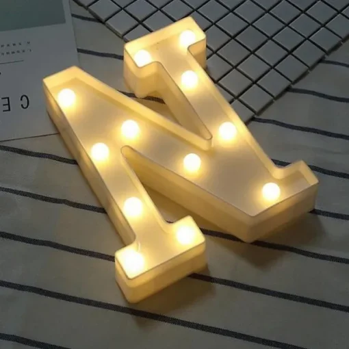 LED Letter Lights Sign, 26 Alphabet Light Up Letters, Battery-Powered Decorative Marquee Lamps for Weddings, Birthdays, Parties, Home Bar and Christmas Décor