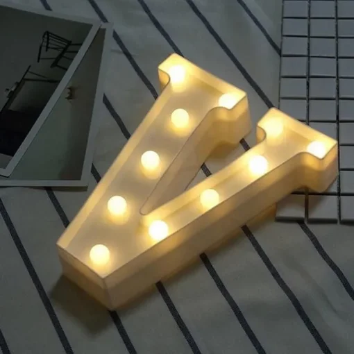 LED Letter Lights Sign, 26 Alphabet Light Up Letters, Battery-Powered Decorative Marquee Lamps for Weddings, Birthdays, Parties, Home Bar and Christmas Décor