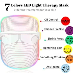 LED Light Face Mask Skin Rejuvenation Smoothes Wrinkle Acne Daily Skin Care At Home