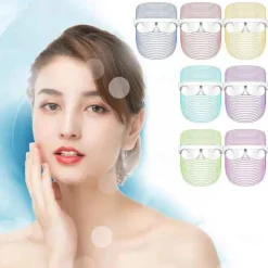 LED Light Face Mask Skin Rejuvenation Smoothes Wrinkle Acne Daily Skin Care At Home