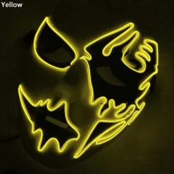 LED Light Ghost Mask EL Mask for Halloween Scary Cosplay Masquerade Dancing Party Luminous Mask
